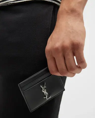 Saint Laurent Men's YSL Monogram Leather Card Case | Thumbnail 2 Saint Laurent Men's YSL Monogram Leather Card Case | Thumbnail 2