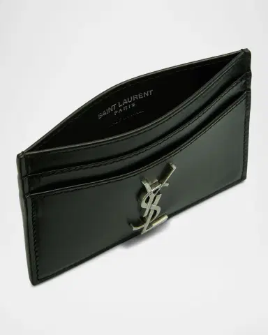 Saint Laurent Men's YSL Monogram Leather Card Case | Thumbnail 4 Saint Laurent Men's YSL Monogram Leather Card Case | Thumbnail 4