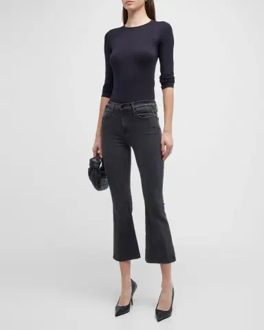 Majestic Filatures Soft Touch Flat-Edge Long-Sleeve Crewneck Top | Thumbnail 2