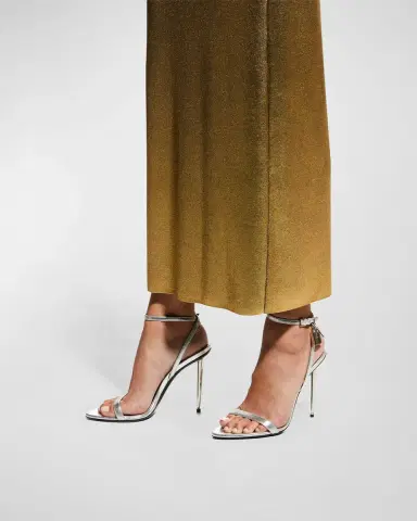 Tom Ford Padlock Metallic Stiletto Sandals | Thumbnail 2 Tom Ford Padlock Metallic Stiletto Sandals | Thumbnail 2