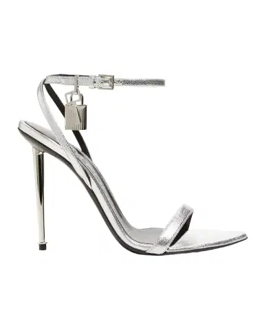 Tom Ford Padlock Metallic Stiletto Sandals | Thumbnail 1 Tom Ford Padlock Metallic Stiletto Sandals | Thumbnail 1