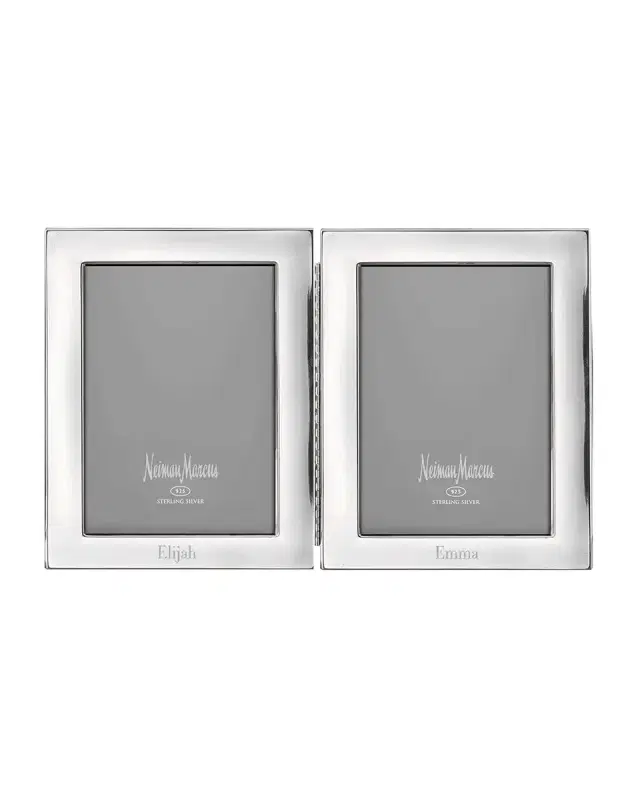 Cunill America Tiffany Plain Hinged Double Personalized Frame