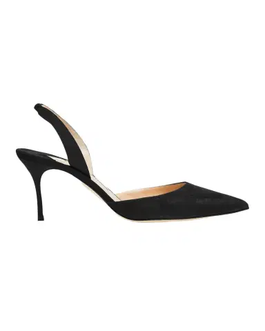Manolo Blahnik Carolyne Suede Mid-Heel Slingback Pump | Thumbnail 1