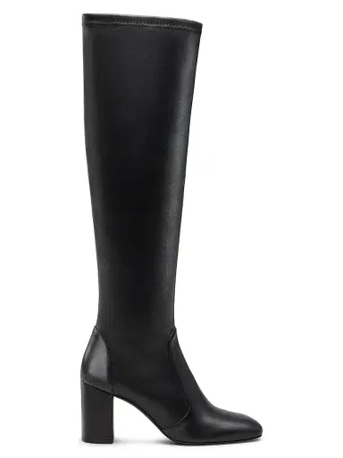 Stuart Weitzman Women's Lucie 75MM Leather Boots - Black | Thumbnail 1