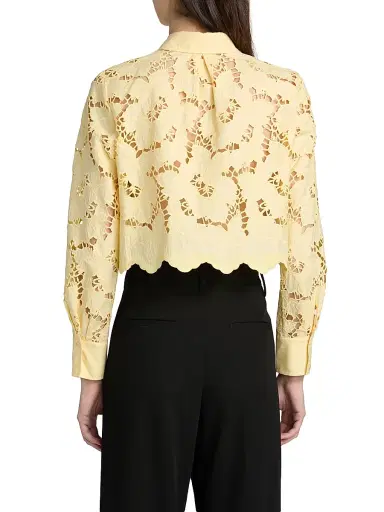 L'Agence Women's Seychelle Floral Cotton Eyelet Crop Blouse | Thumbnail 5 L'Agence Women's Seychelle Floral Cotton Eyelet Crop Blouse | Thumbnail 5