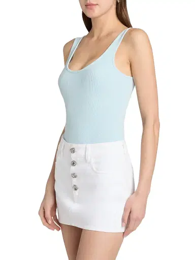L'Agence Women's Nica Scoopneck Rib-Knit Bodysuit - Cool Blue - Size XL | Thumbnail 4