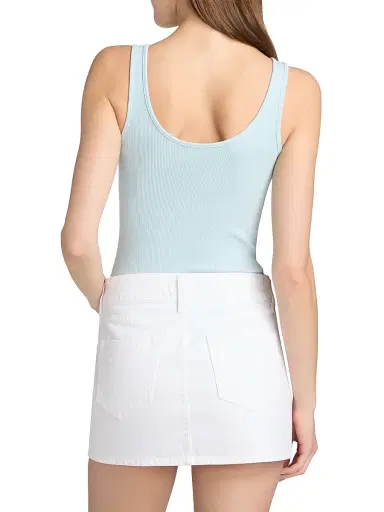 L'Agence Women's Nica Scoopneck Rib-Knit Bodysuit - Cool Blue - Size XL | Thumbnail 5