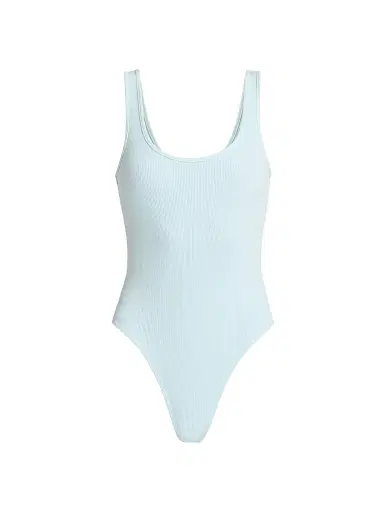 L'Agence Women's Nica Scoopneck Rib-Knit Bodysuit - Cool Blue - Size XL | Thumbnail 1