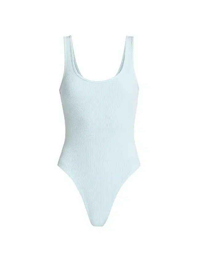 Women's Nica Scoopneck Rib-Knit Bodysuit - Cool Blue Women's Nica Scoopneck Rib-Knit Bodysuit - Cool Blue