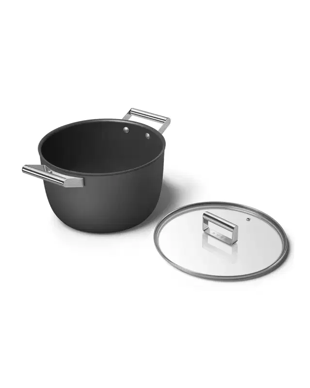 Smeg 10" Nonstick Casserole Pan, Black