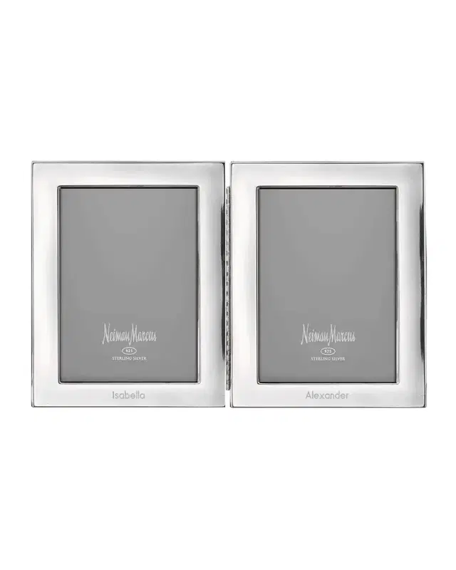 Cunill America Tiffany Plain Hinged Double Personalized Frame