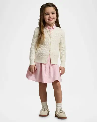 Polo Ralph Lauren Girl's Cable-Knit Ribbed Cardigan, Size -6X | Thumbnail 4