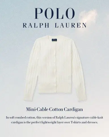 Polo Ralph Lauren Girl's Cable-Knit Ribbed Cardigan, Size -6X | Thumbnail 5