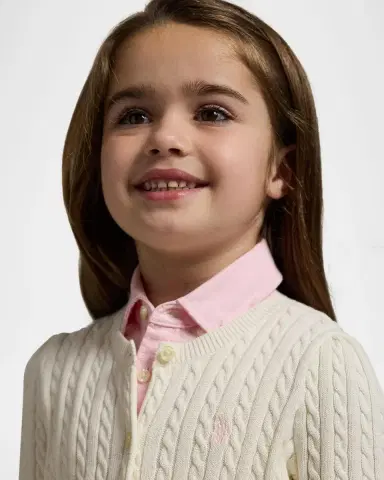 Polo Ralph Lauren Girl's Cable-Knit Ribbed Cardigan, Size -6X | Thumbnail 6