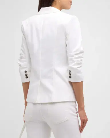 Cinq à Sept Khloe 3/4-Sleeve White Denim Blazer | Thumbnail 3 Cinq à Sept Khloe 3/4-Sleeve White Denim Blazer | Thumbnail 3