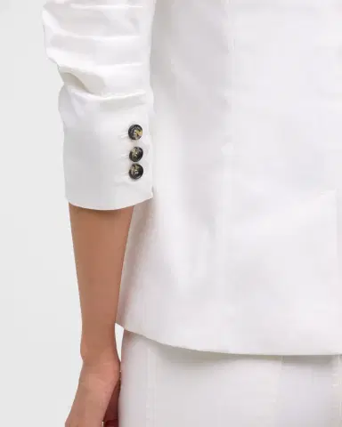 Cinq à Sept Khloe 3/4-Sleeve White Denim Blazer | Thumbnail 5 Cinq à Sept Khloe 3/4-Sleeve White Denim Blazer | Thumbnail 5