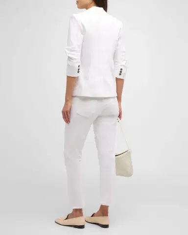 Cinq à Sept Khloe 3/4-Sleeve White Denim Blazer | Thumbnail 6 Cinq à Sept Khloe 3/4-Sleeve White Denim Blazer | Thumbnail 6