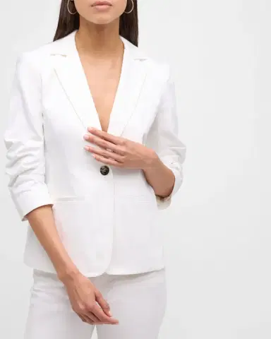 Cinq à Sept Khloe 3/4-Sleeve White Denim Blazer | Thumbnail 7 Cinq à Sept Khloe 3/4-Sleeve White Denim Blazer | Thumbnail 7