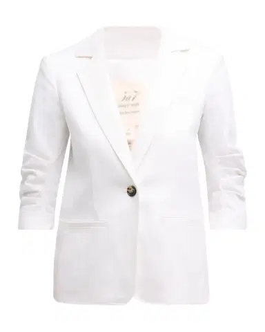 Cinq à Sept Khloe 3/4-Sleeve White Denim Blazer | Thumbnail 1 Cinq à Sept Khloe 3/4-Sleeve White Denim Blazer | Thumbnail 1