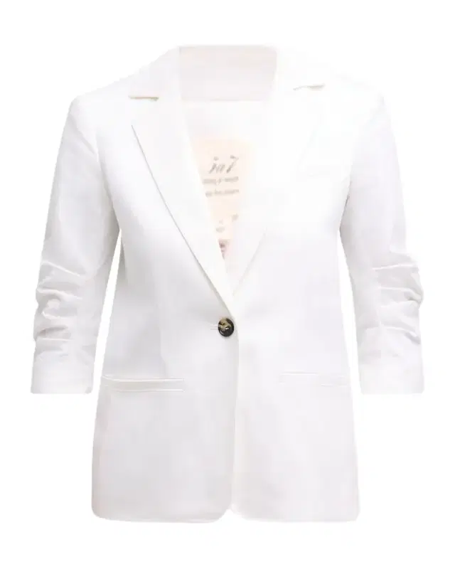 Cinq à Sept Khloe 3/4-Sleeve White Denim Blazer