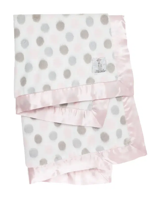 Little Giraffe Luxe Dot Printed Plush Baby Blanket