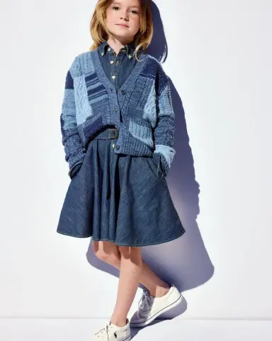 Polo Ralph Lauren Girl 's Belted Fit-and-Flare Denim Shirtdress | Thumbnail 4