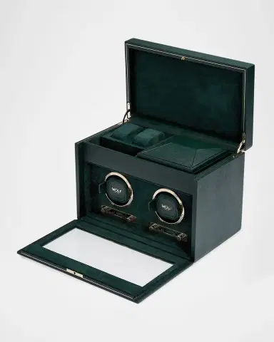 Wolf British Racing Double Watch Winder with Storage | Thumbnail 2 Wolf British Racing Double Watch Winder with Storage | Thumbnail 2