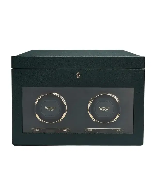 WOLF British Racing Double Watch Winder with Storage
