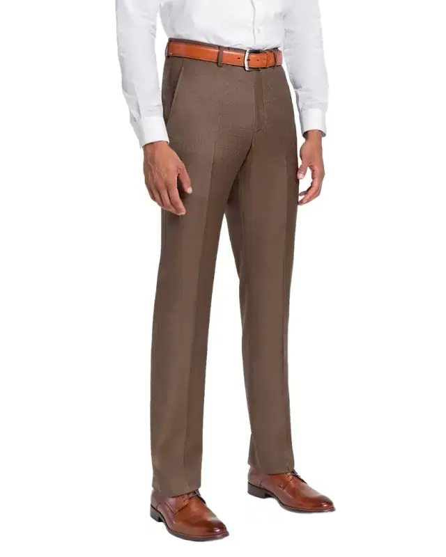 Santorelli Men 's Loro Piana Wool Comfort Waistband Trousers