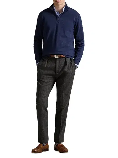Polo Ralph Lauren Men's Luxury Textured Quarter-Zip Sweatshirt - Spring Navy Heather Blackboot - Size XXL | Thumbnail 2 Polo Ralph Lauren Men's Luxury Textured Quarter-Zip Sweatshirt - Spring Navy Heather Blackboot - Size XXL | Thumbnail 2