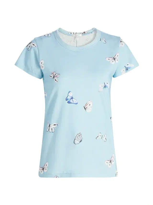 Women's Tammy Butterfly T-Shirt - Light Blue Multi