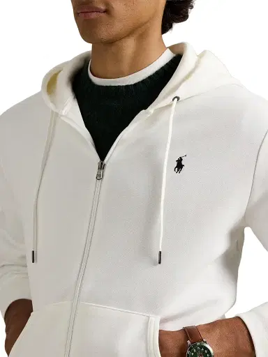 Polo Ralph Lauren Men's Double-Knit Full-Zip Hoodie - White - Size XXL | Thumbnail 6 Polo Ralph Lauren Men's Double-Knit Full-Zip Hoodie - White - Size XXL | Thumbnail 6