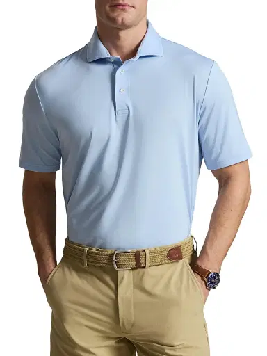RLX Ralph Lauren Men's Lightweight Airflow Jersey Short-Sleeve Polo Shirt - Office Blue - Size XXL | Thumbnail 3 RLX Ralph Lauren Men's Lightweight Airflow Jersey Short-Sleeve Polo Shirt - Office Blue - Size XXL | Thumbnail 3