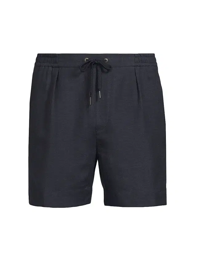 Ralph Lauren Purple Label Men's Silk-Linen Drawstring Shorts - Classic Chairman Navy