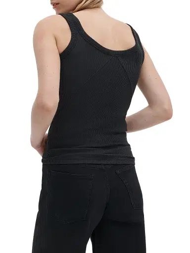 rag & bone Women's The Essential Rib-Knit Tank - Black - Size Large | Thumbnail 4