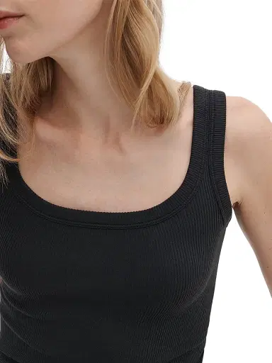 rag & bone Women's The Essential Rib-Knit Tank - Black - Size Large | Thumbnail 5
