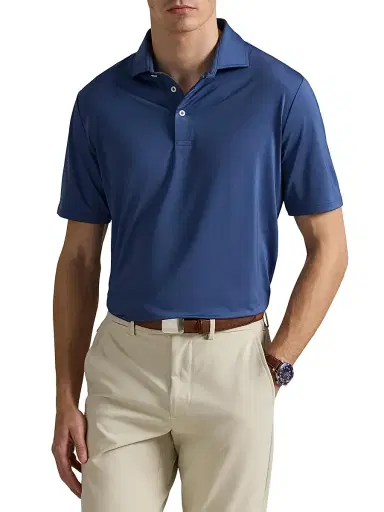 RLX Ralph Lauren Men's Lightweight Airflow Jersey Short-Sleeve Polo Shirt - Old Royal - Size Small | Thumbnail 3