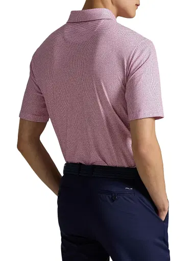 RLX Ralph Lauren Men's Luxury Perforated Polo Shirt - Carmel Pink Petal Boxes - Size XXL | Thumbnail 4 RLX Ralph Lauren Men's Luxury Perforated Polo Shirt - Carmel Pink Petal Boxes - Size XXL | Thumbnail 4