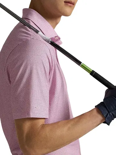 RLX Ralph Lauren Men's Luxury Perforated Polo Shirt - Carmel Pink Petal Boxes - Size XXL | Thumbnail 5 RLX Ralph Lauren Men's Luxury Perforated Polo Shirt - Carmel Pink Petal Boxes - Size XXL | Thumbnail 5