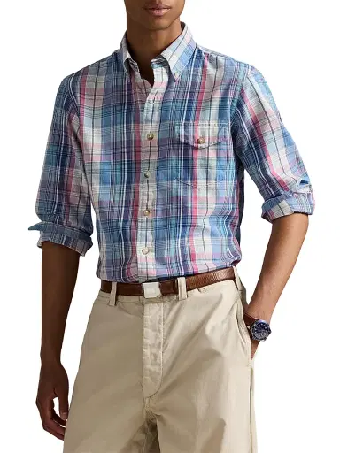 Polo Ralph Lauren Men's Classic-Fit Plaid Twill Shirt | Thumbnail 3