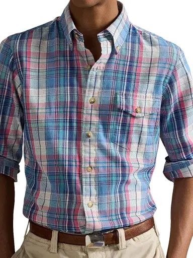 Polo Ralph Lauren Men's Classic-Fit Plaid Twill Shirt | Thumbnail 5