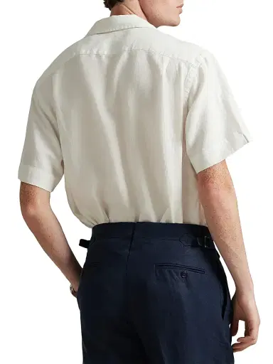 Polo Ralph Lauren Men's Slubby Linen Button-Front Shirt - Deckwash White - Size XXL | Thumbnail 4