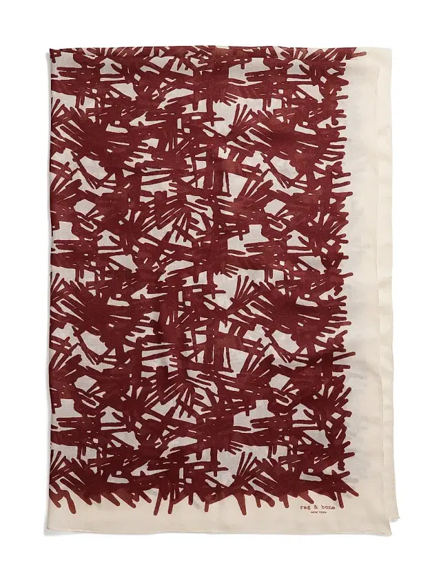 rag & bone Women's Sally Abstract-Print Modal-Cashmere Sarong - Deep Puprle Multi