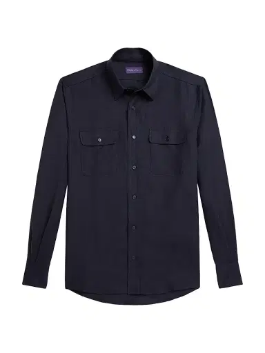 Ralph Lauren Purple Label Men's Silk-Linen Shirt | Thumbnail 1