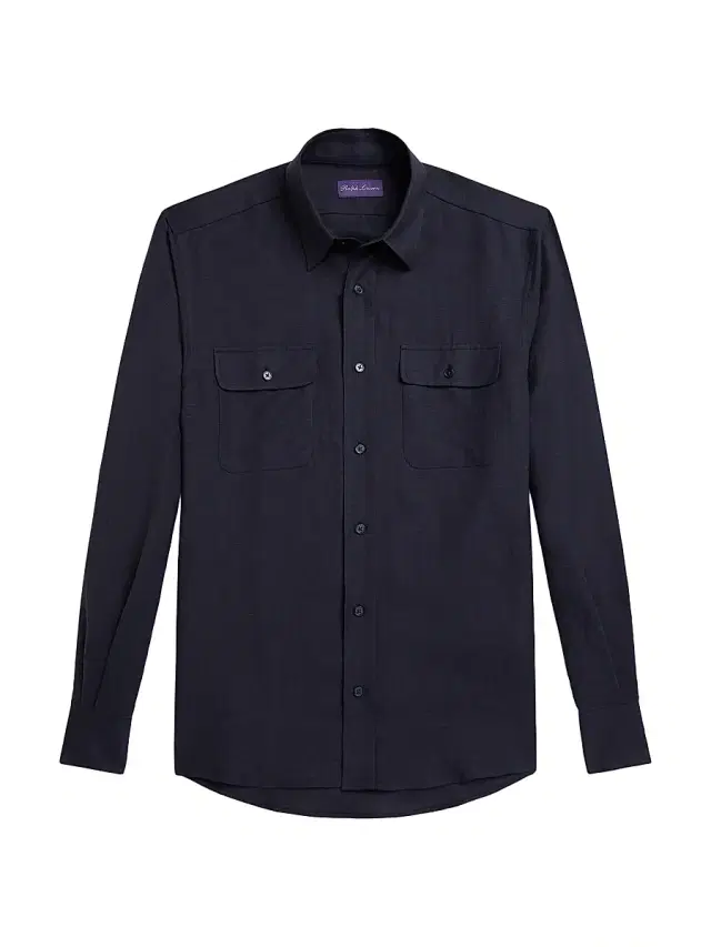 Men's Silk-Linen Shirt - Classic Chairman Navy