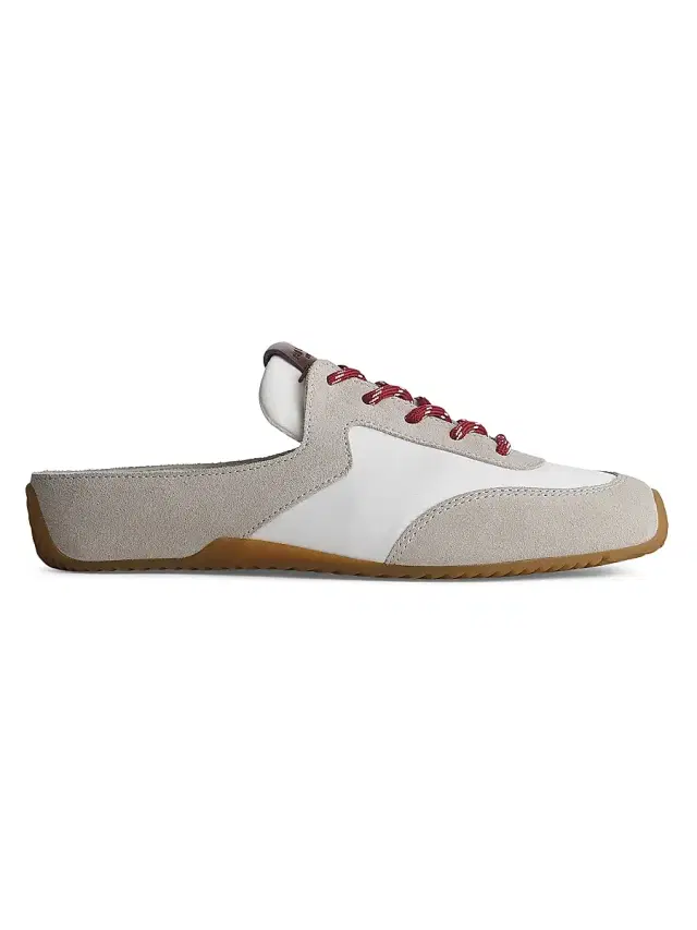 rag & bone Women's Retro Leather-Suede Runner Mule Sneakers - White Taupe