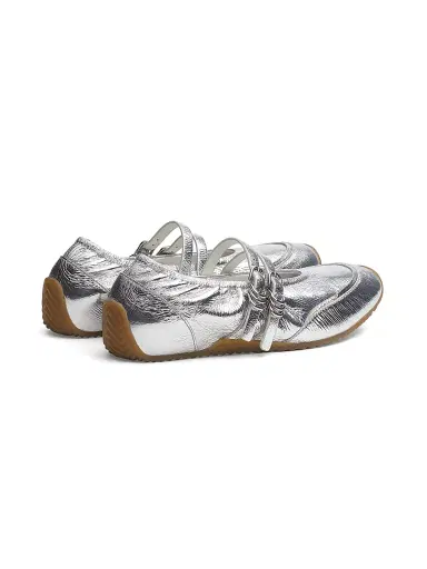 rag & bone Women's Emilee Leather Mary Jane Flats - Silver - Size 10 | Thumbnail 3