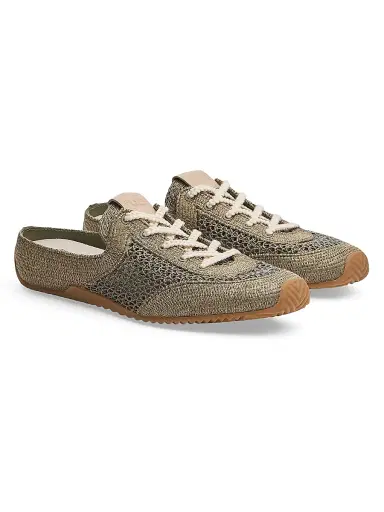 rag & bone Women's Retro Runner Raffia Sneaker Mules - Loden Raffia - Size 11 | Thumbnail 2