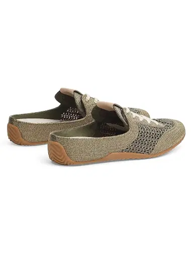 rag & bone Women's Retro Runner Raffia Sneaker Mules - Loden Raffia - Size 11 | Thumbnail 3