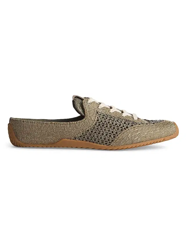 rag & bone Women's Retro Runner Raffia Sneaker Mules - Loden Raffia